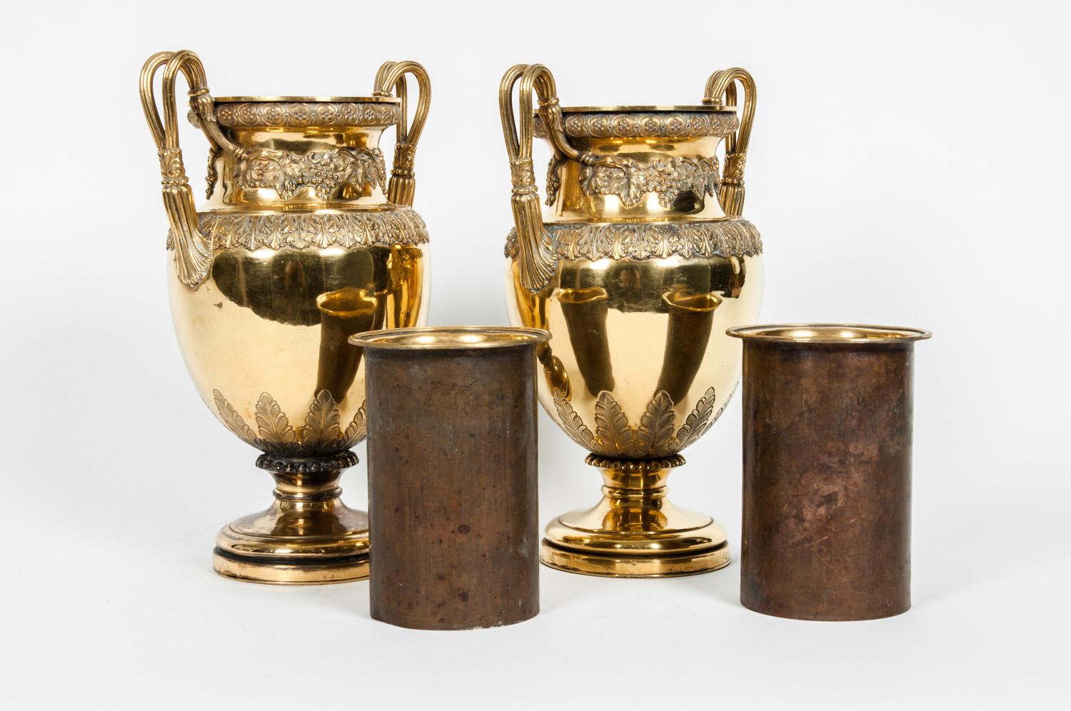 Bronze Old English Decorative Pair Vases / Pieces