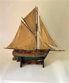 Old English Edwardian Painted Pond Yacht