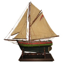 Yacht da laghetto inglese dipinto in stile edoardiano