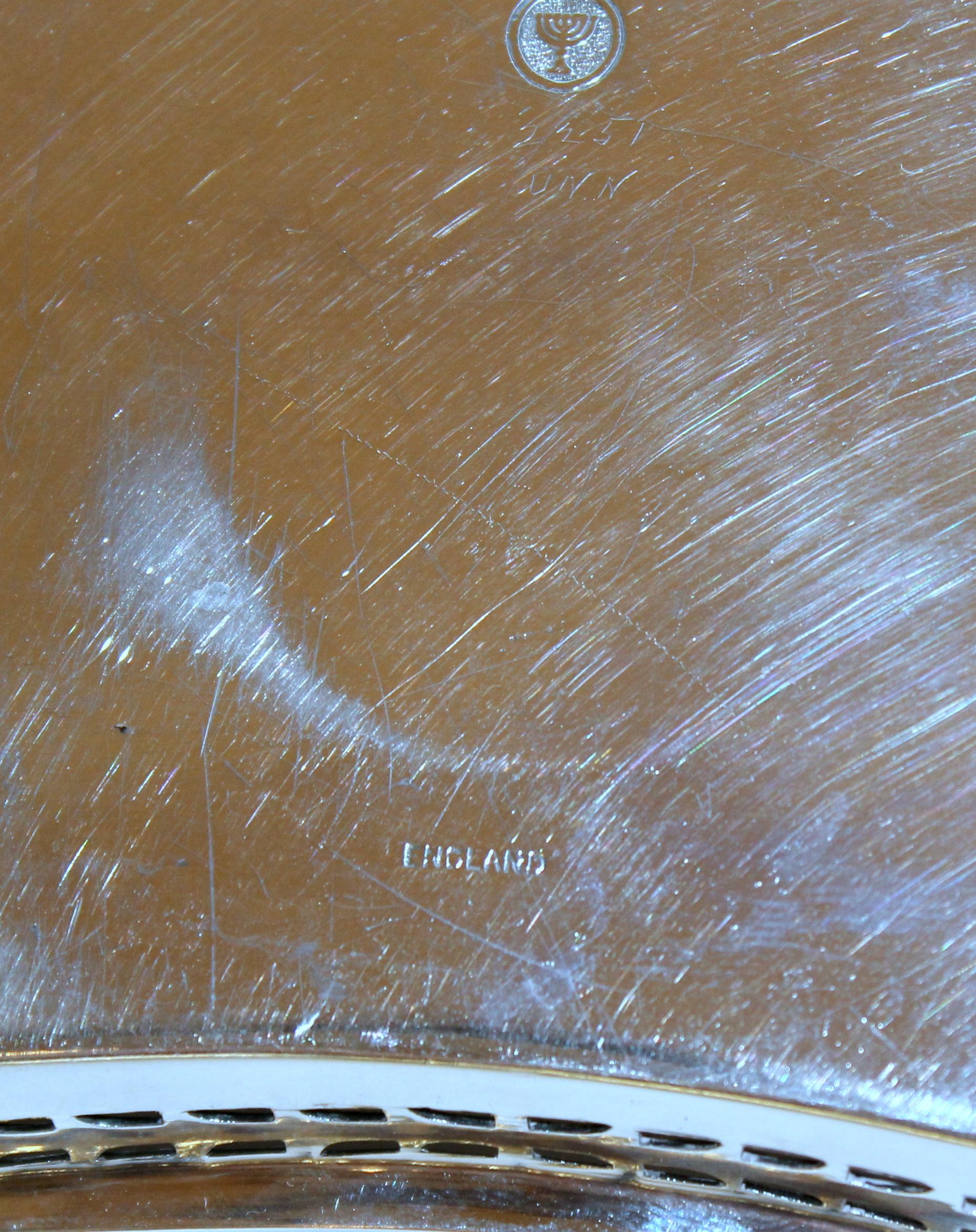 Vecchio calamaio inglese Ellis Silver Plate in stile georgiano, con influenza 