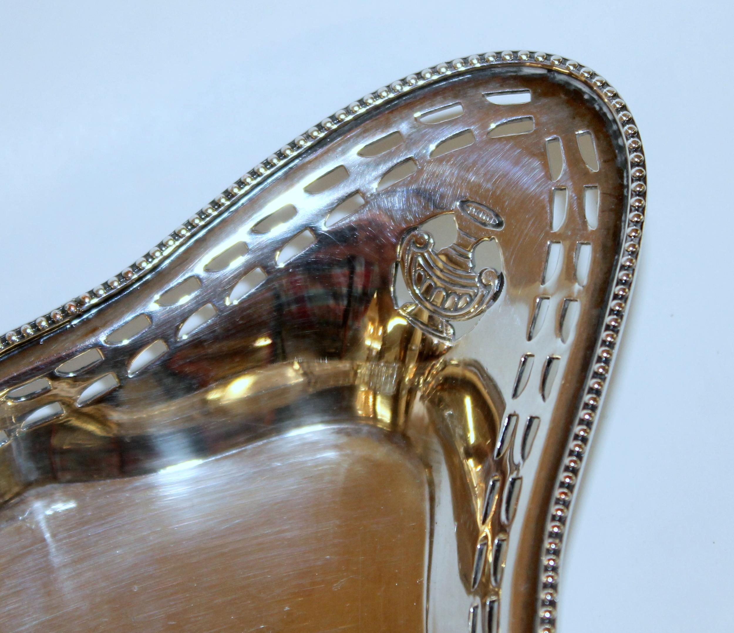 Vecchio calamaio inglese Ellis Silver Plate in stile georgiano, con influenza 