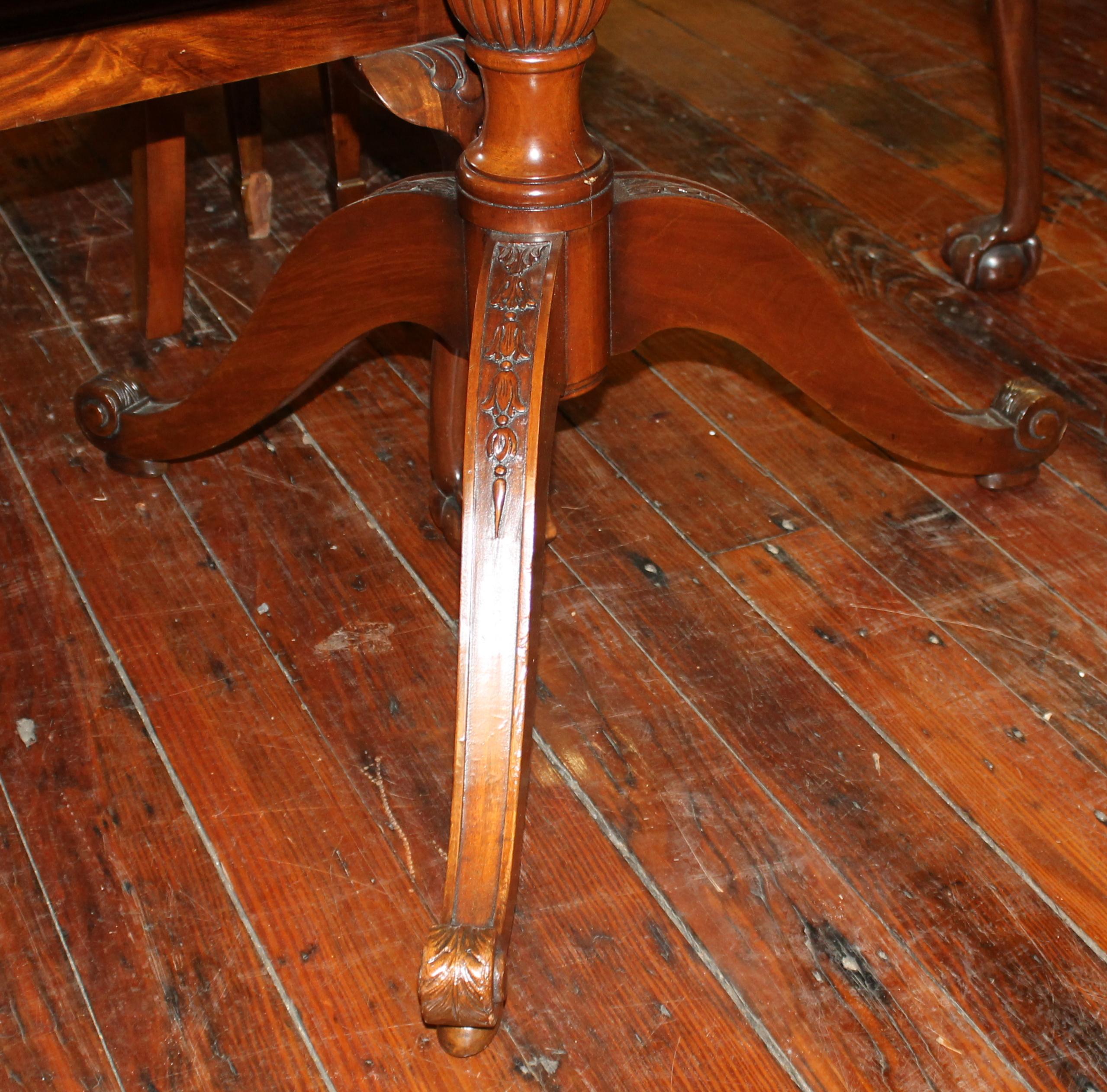 20th Century Old English Figured Fiddle Grain Inlaid Mahogany 