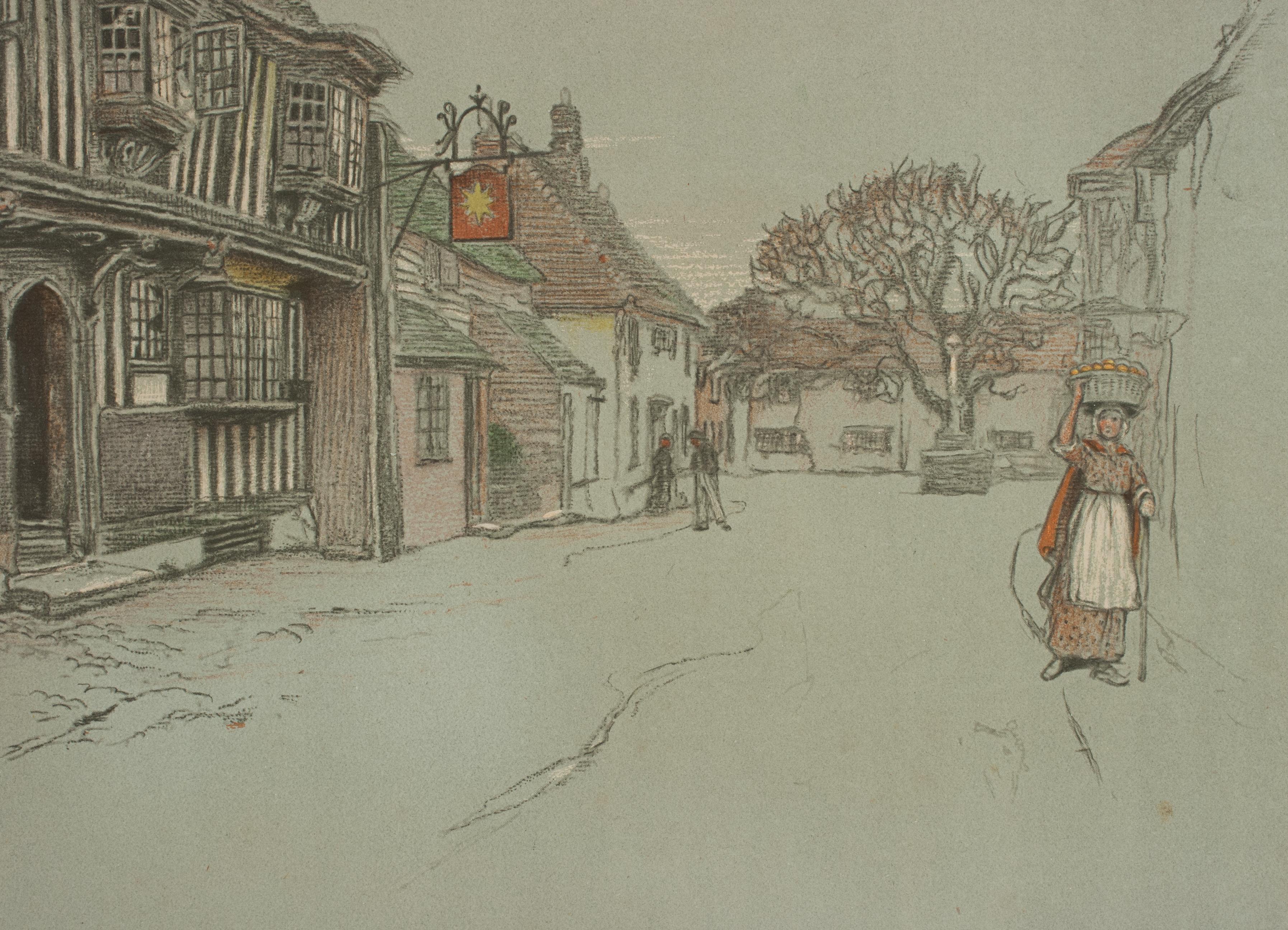 Old English Inns by Cecil Aldin, the Star Inn, Signed in Pencil In Good Condition For Sale In Oxfordshire, GB