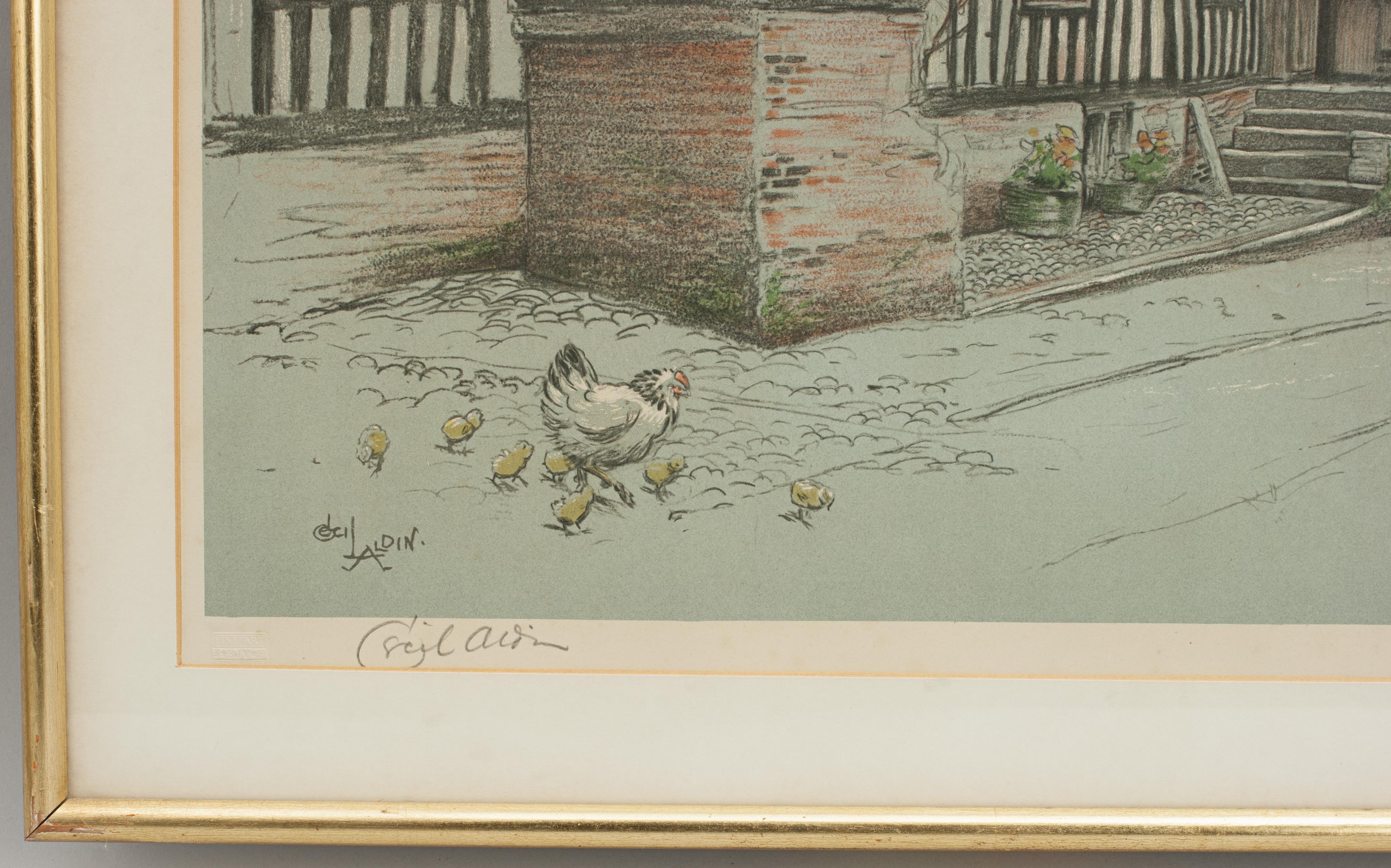 Old English Inns by Cecil Aldin, the Talbot Inn, Signed in Pencil, circa 1921 In Good Condition In Oxfordshire, GB