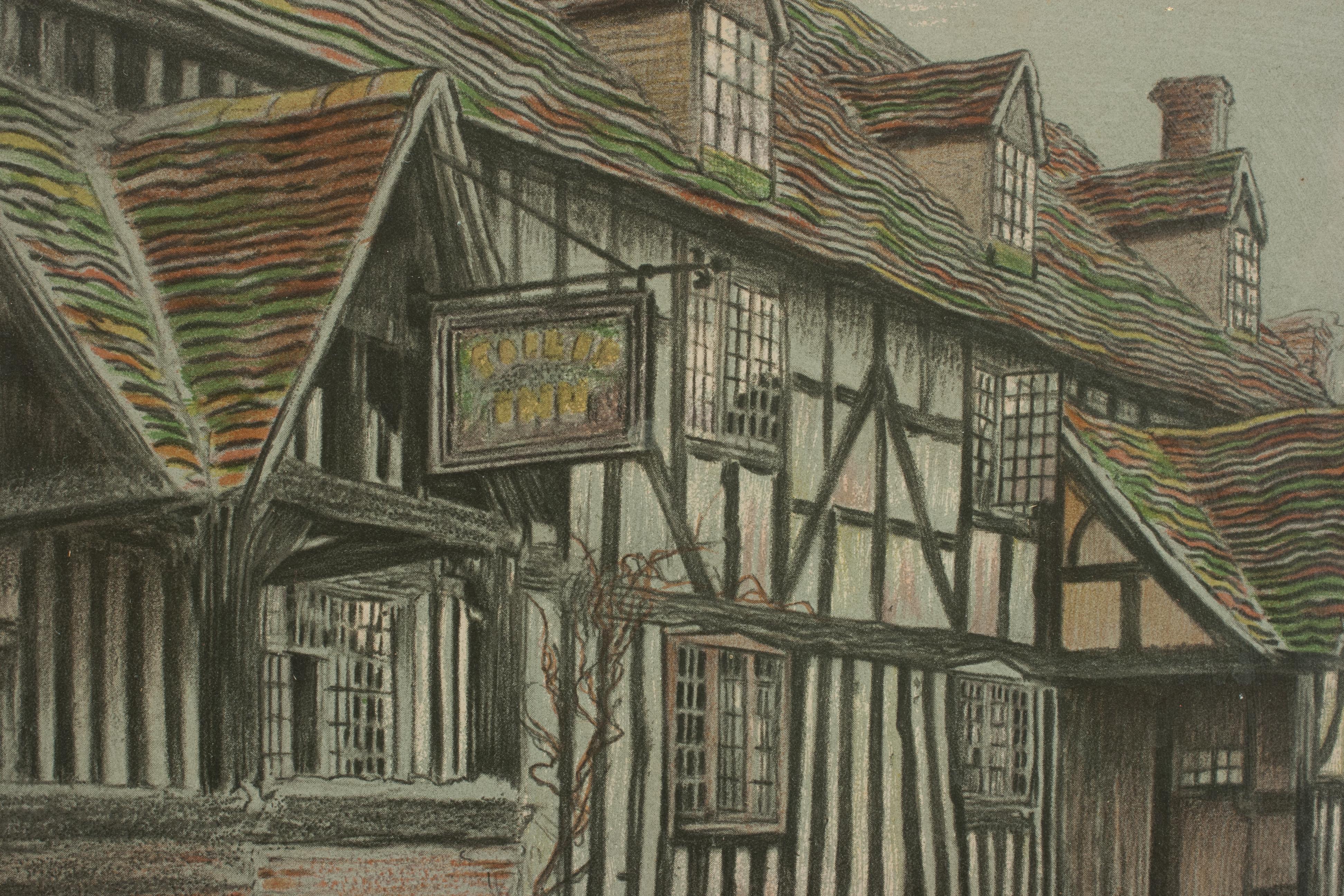 Early 20th Century Old English Inns by Cecil Aldin, the Talbot Inn, Signed in Pencil, circa 1921