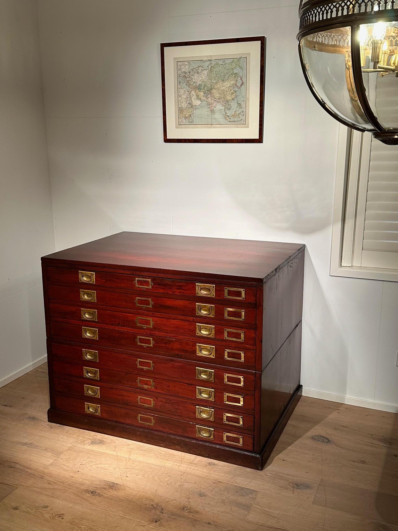 Edwardian Old English map chest For Sale