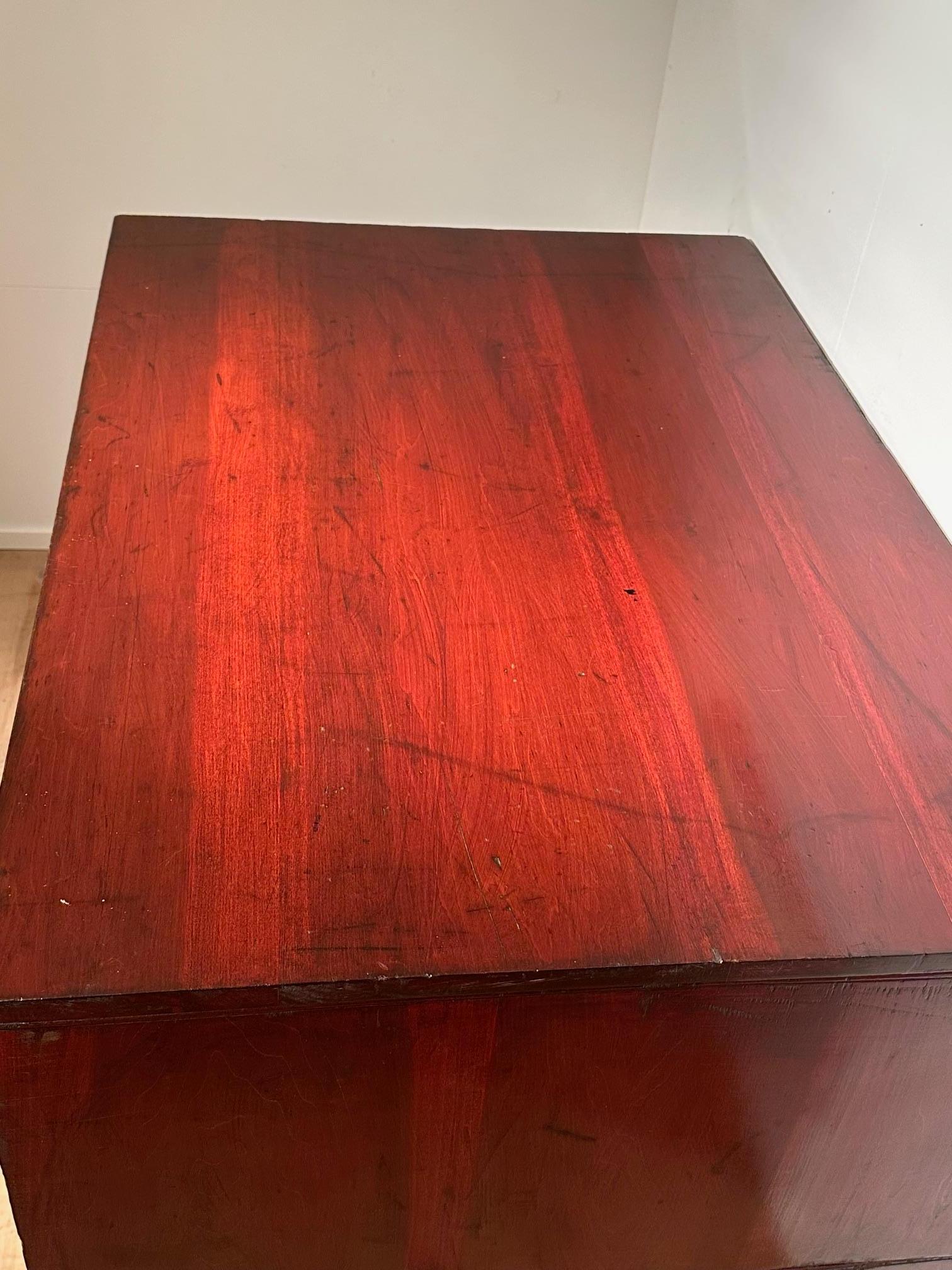 Beech Old English map chest For Sale