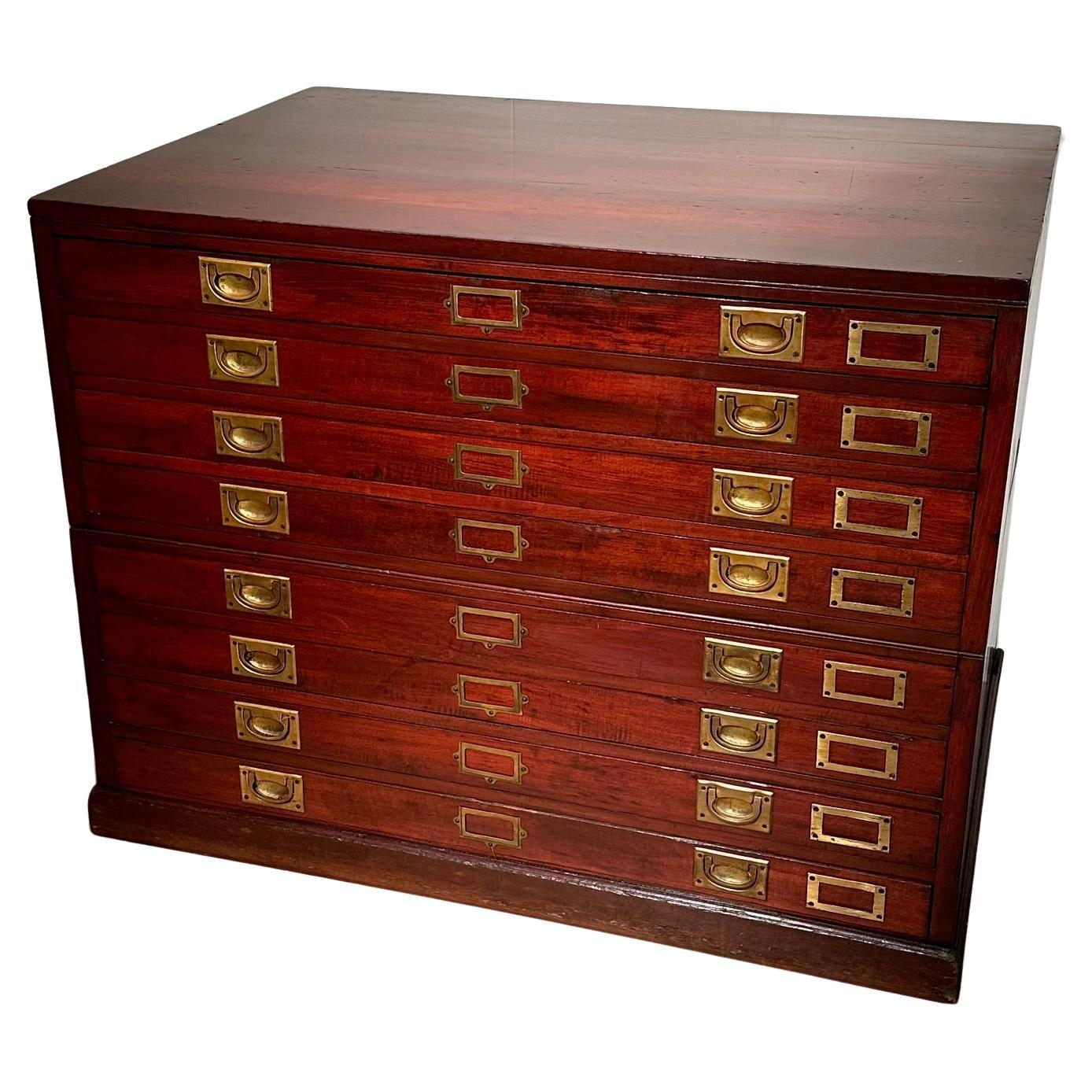 Old English map chest For Sale