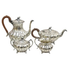 Juego de té y café chapado en plata Old English Melon Community Plate - Juego de 4 piezas