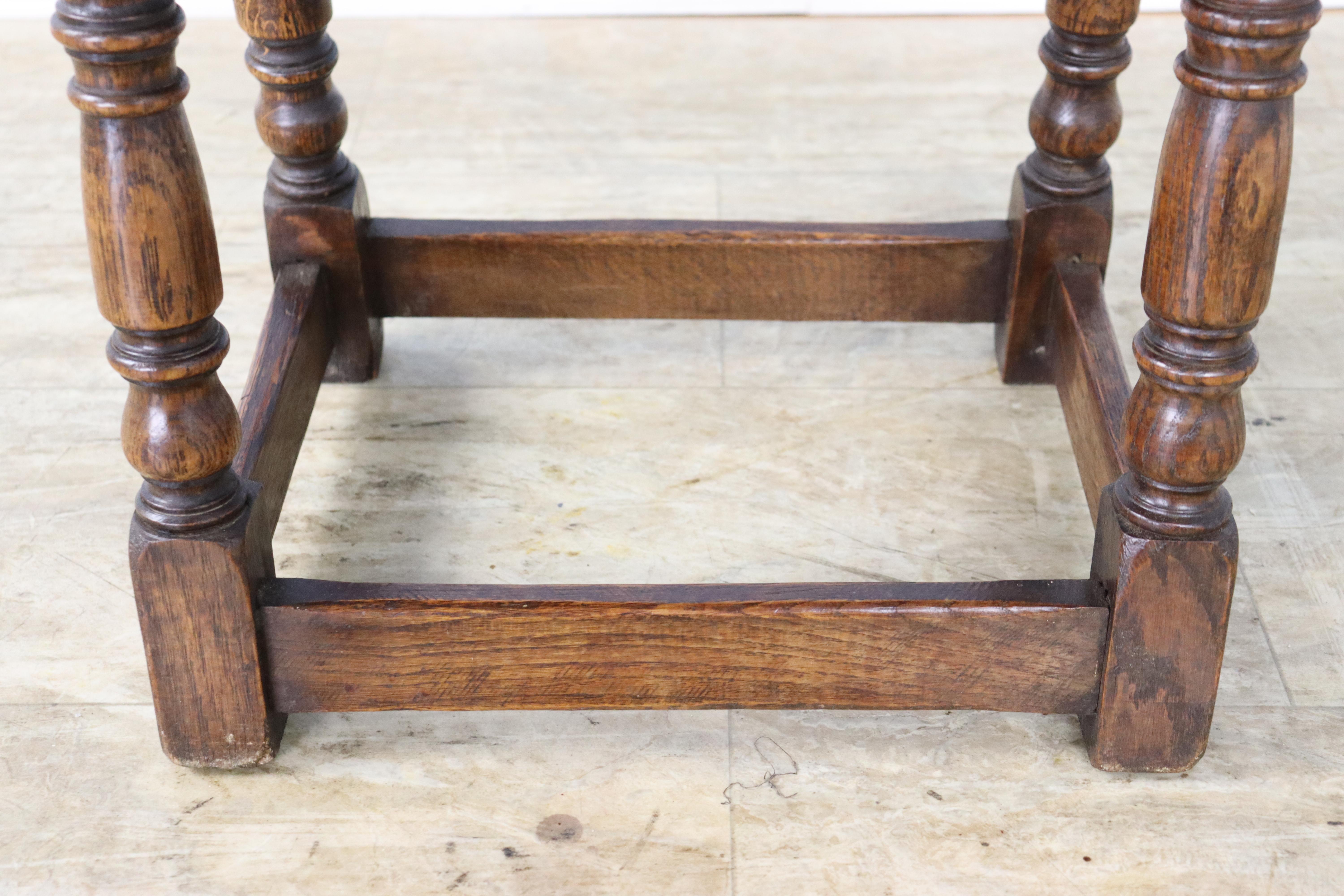 Old English Oak Joint Stool For Sale 1
