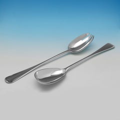 Old English pattern antique sterling silver salad servers made in London in 1911