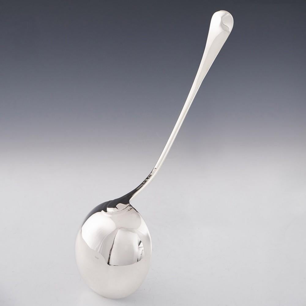 Heading : Old English Pattern Sterling Silver Ladle
Date : Hallmarked in London 1767 For Philip Roker
Period : George III
Origin : London England
Decoration : Engraved monogram on the handle
Size :  Length 33.5cm, bowl width 10.2cm
Condition :