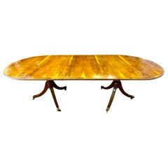 Old English Reprod. Sheraton Style Inlaid Yew wood Cottage size Dining Table