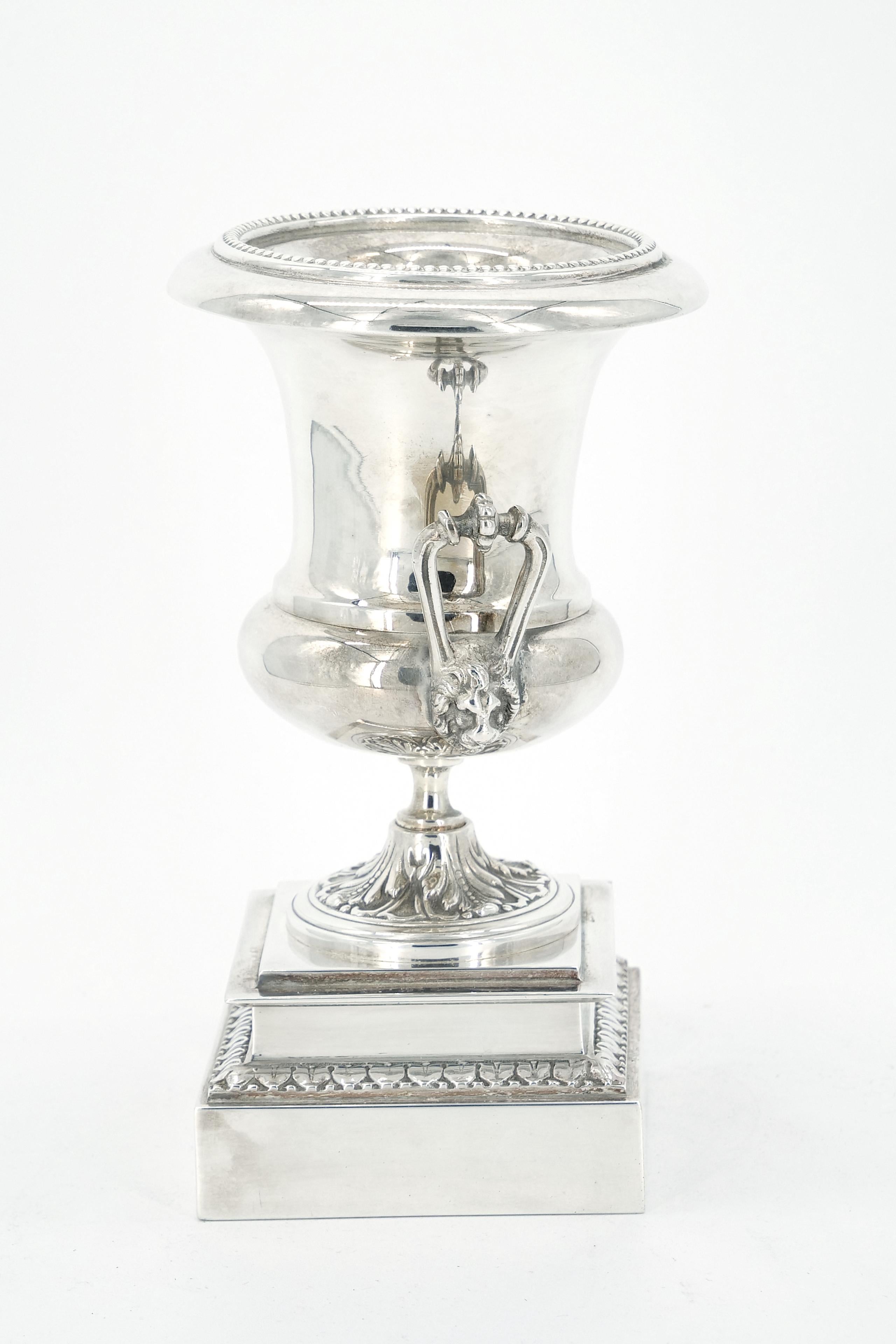 silver urn vase