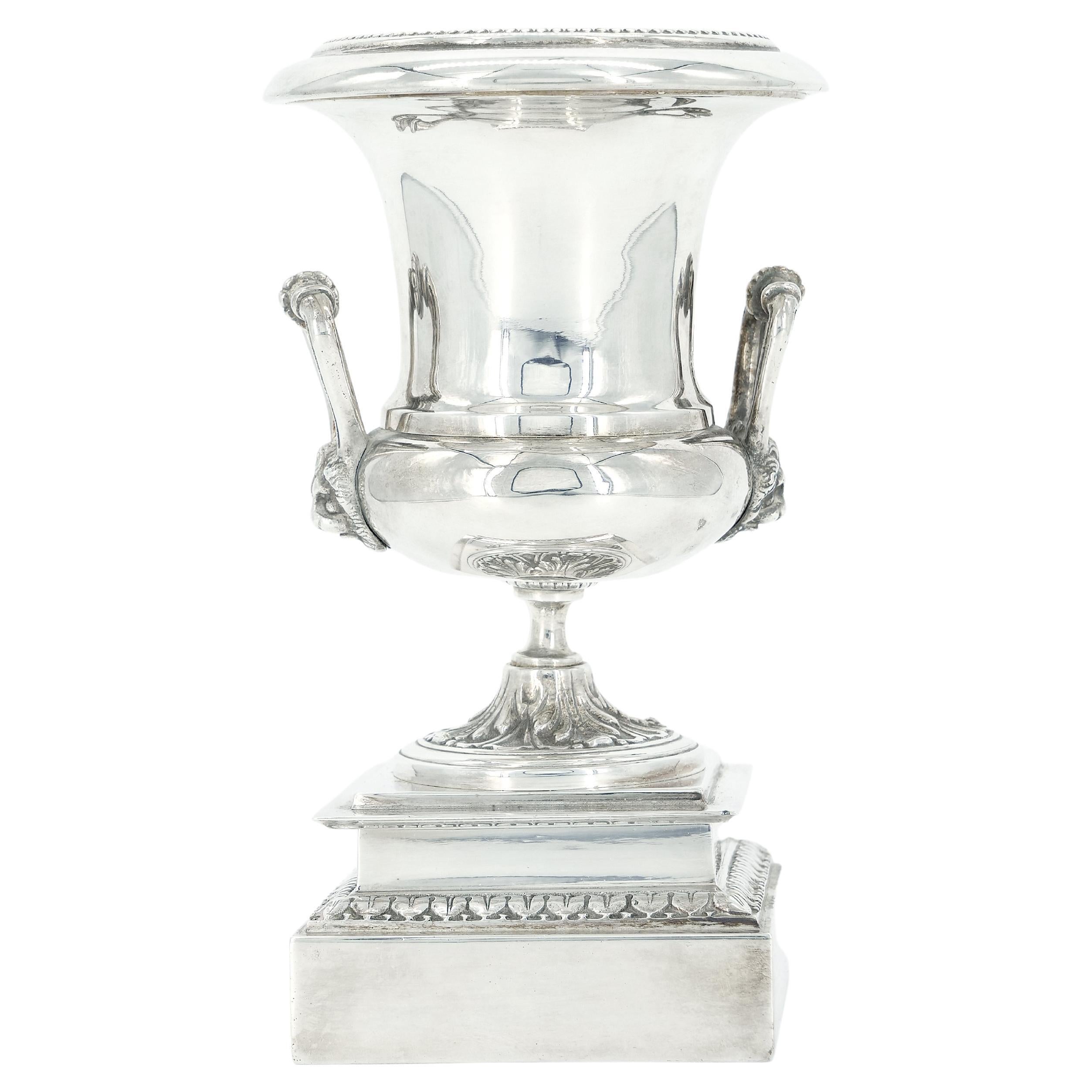 Old English Sheffeild Silver Plate Small Decorative Urn / Vase For Sale
