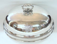Old English Sheffield Plate Matthew Boulton Hand Engraved "Armorial" Dish Cover
