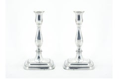 Old English Sheffield Silver Plate Tableware Pair Two Ram Candelabra