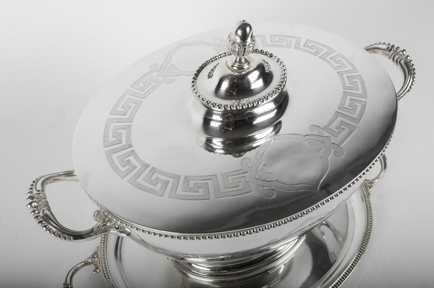 Old English Sheffield Silver Plated / Copper Covered Tureen 1