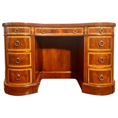 Old English Sheraton Mahogany Kidney Desk