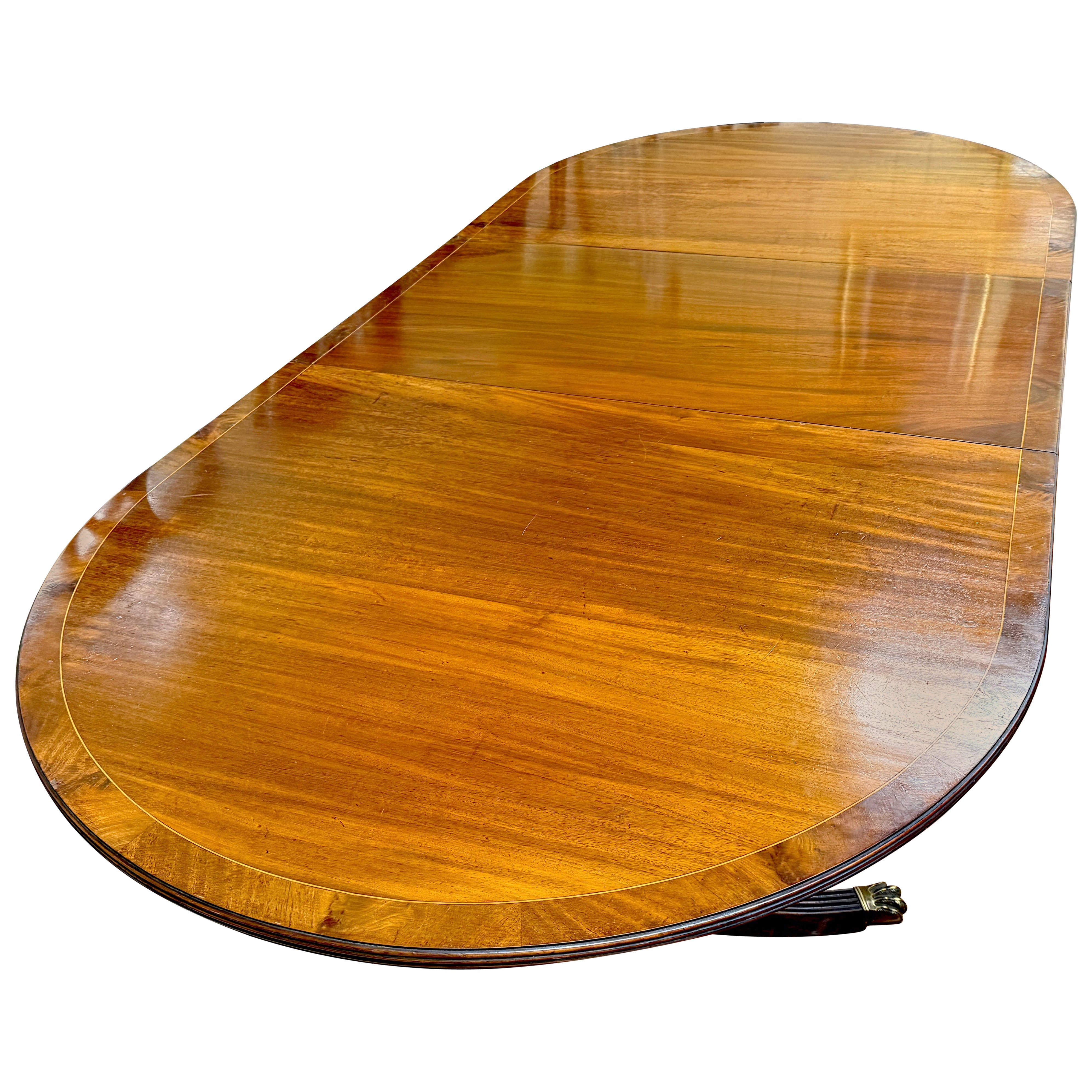 Old English Sheraton Style Two-pedestal, One leaf "Cottage" Dining Table