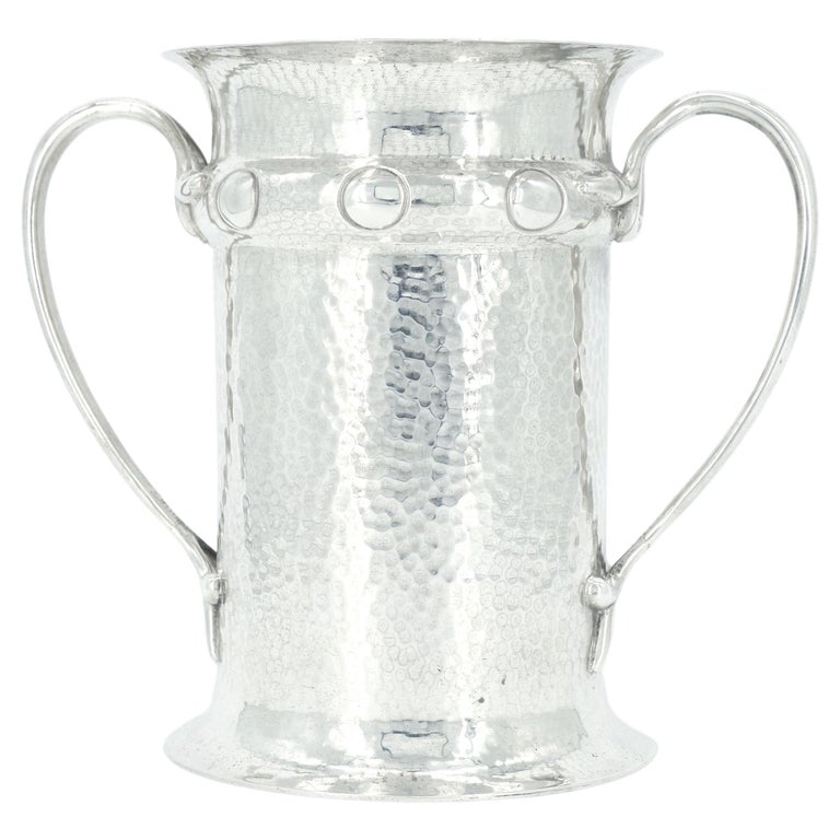 Secchiello per il ghiaccio in stile Art Nouveau in argento antico inglese