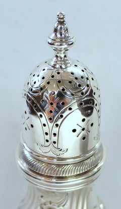 Old English Silver Plate Hand Chased Georgian Style Sugar Dredger or Muffineer