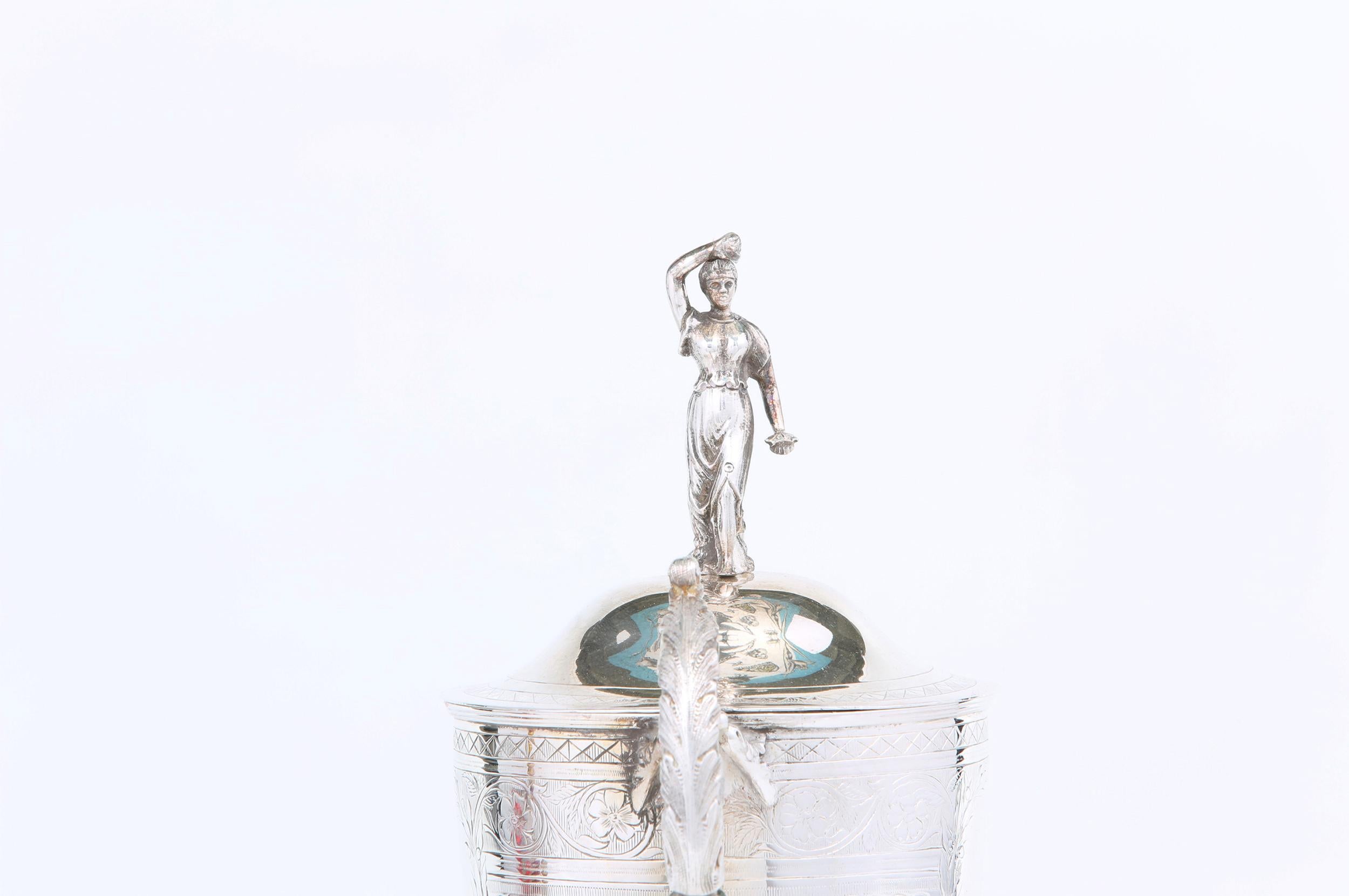 Old English Silver Plated Covered Urn For Sale 4