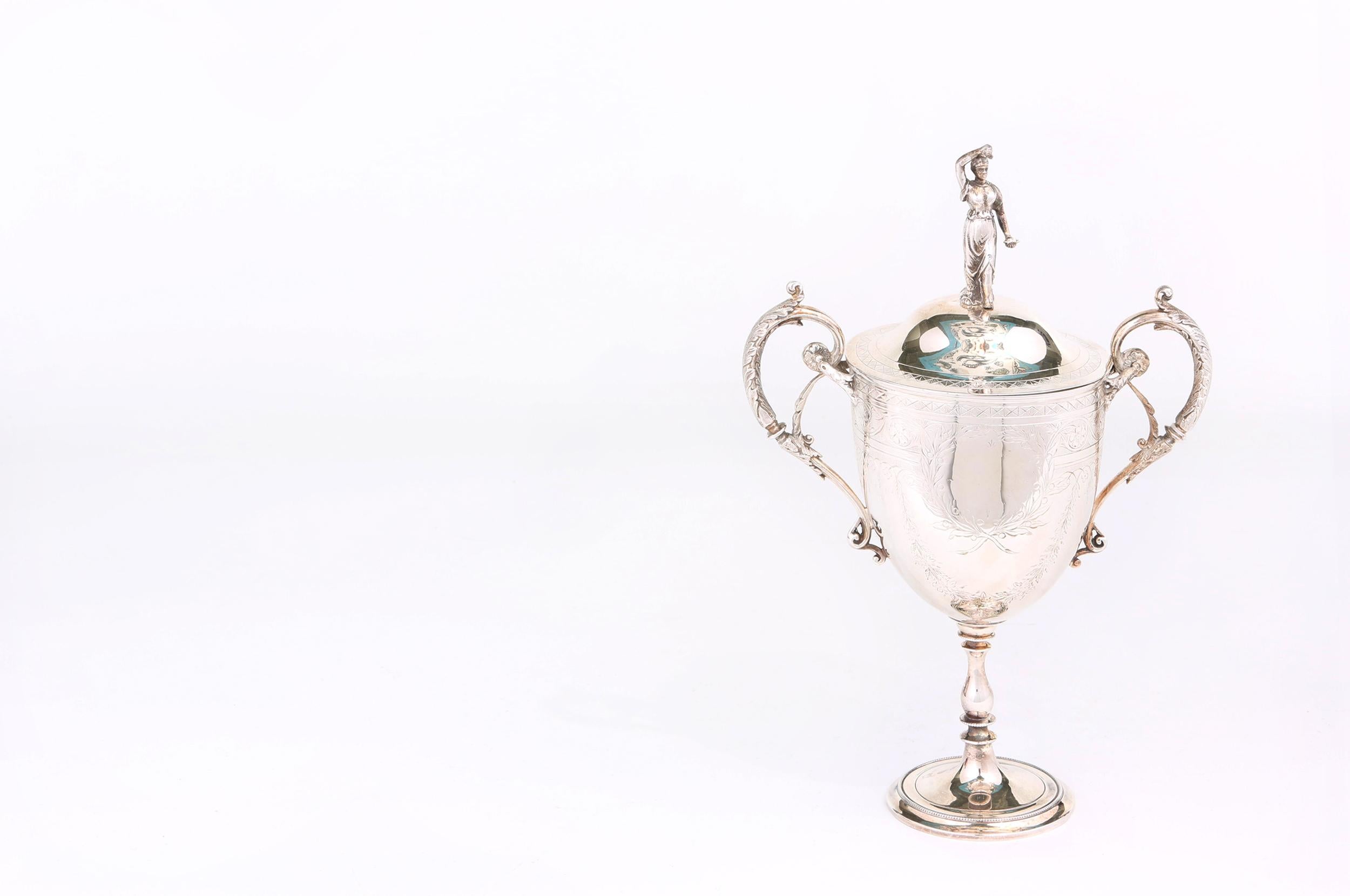 Old English Silver Plated Covered Urn For Sale 5