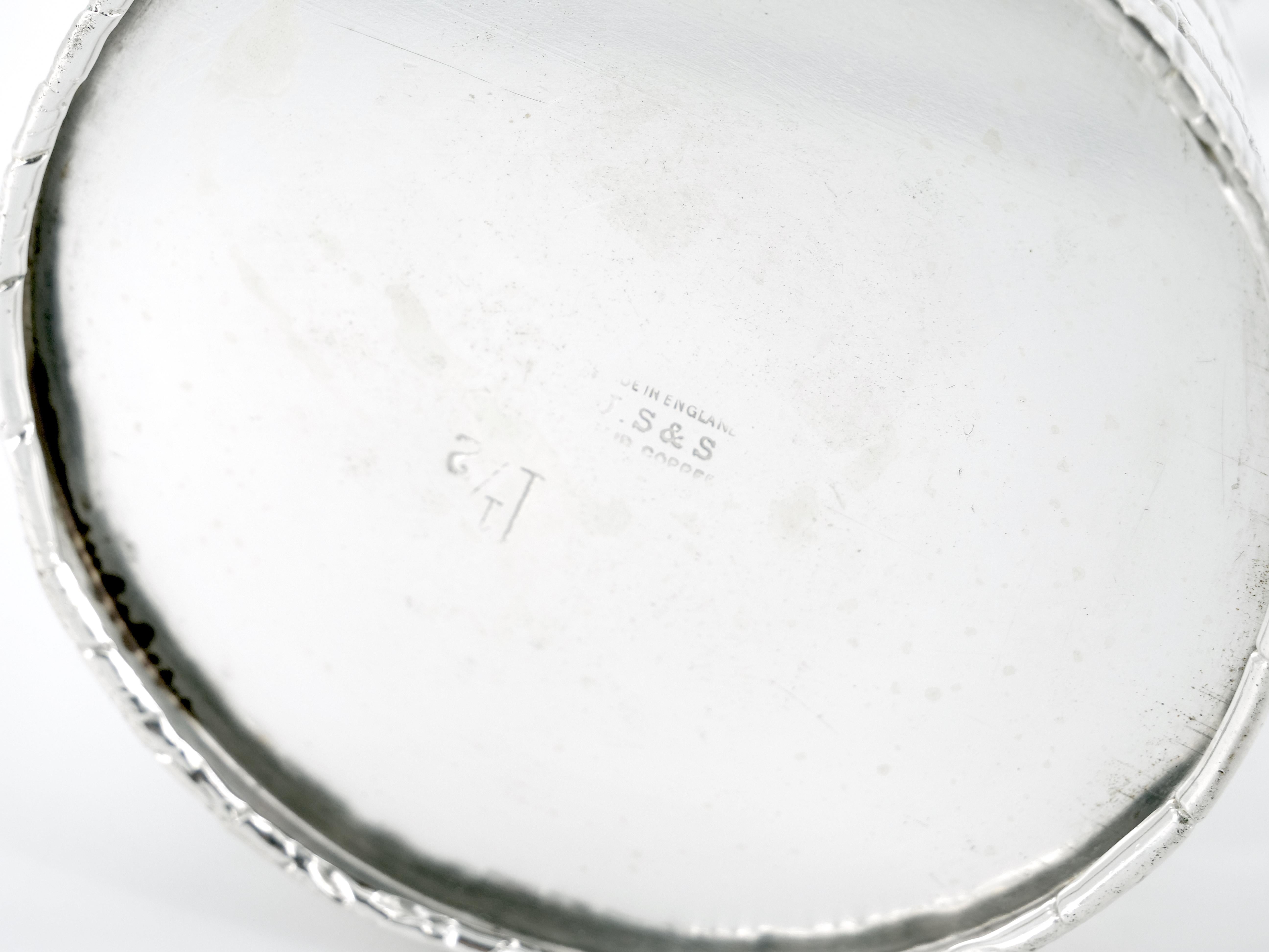 Brocca decorativa / vaso Old English placcata in argento con disegno di coccodrillo in vendita 2