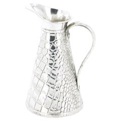 Old English Silver-Plated Crocodile Design Decorative Jug / Vase