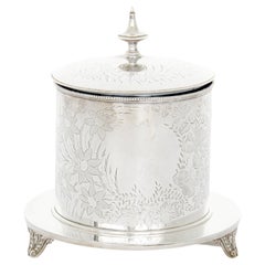 Old English Silver Plated Tea Caddy / Biscuit Box