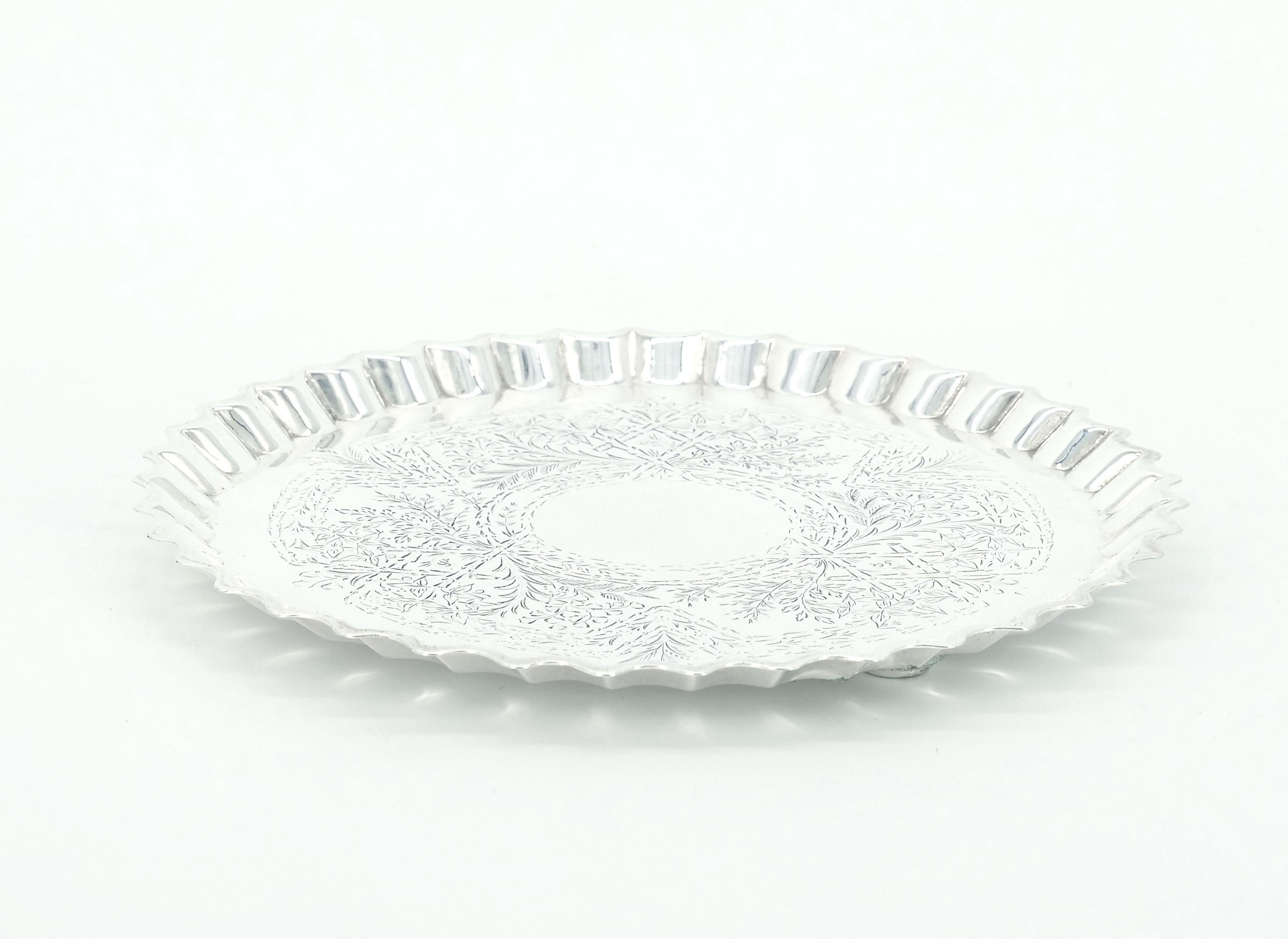 Old English Silverplate Salver Tray For Sale 2