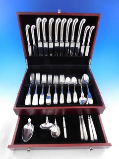 Old English Tipt by Gorham Sterling Silver Flatware Set 8 Service 60 pcs Pistol