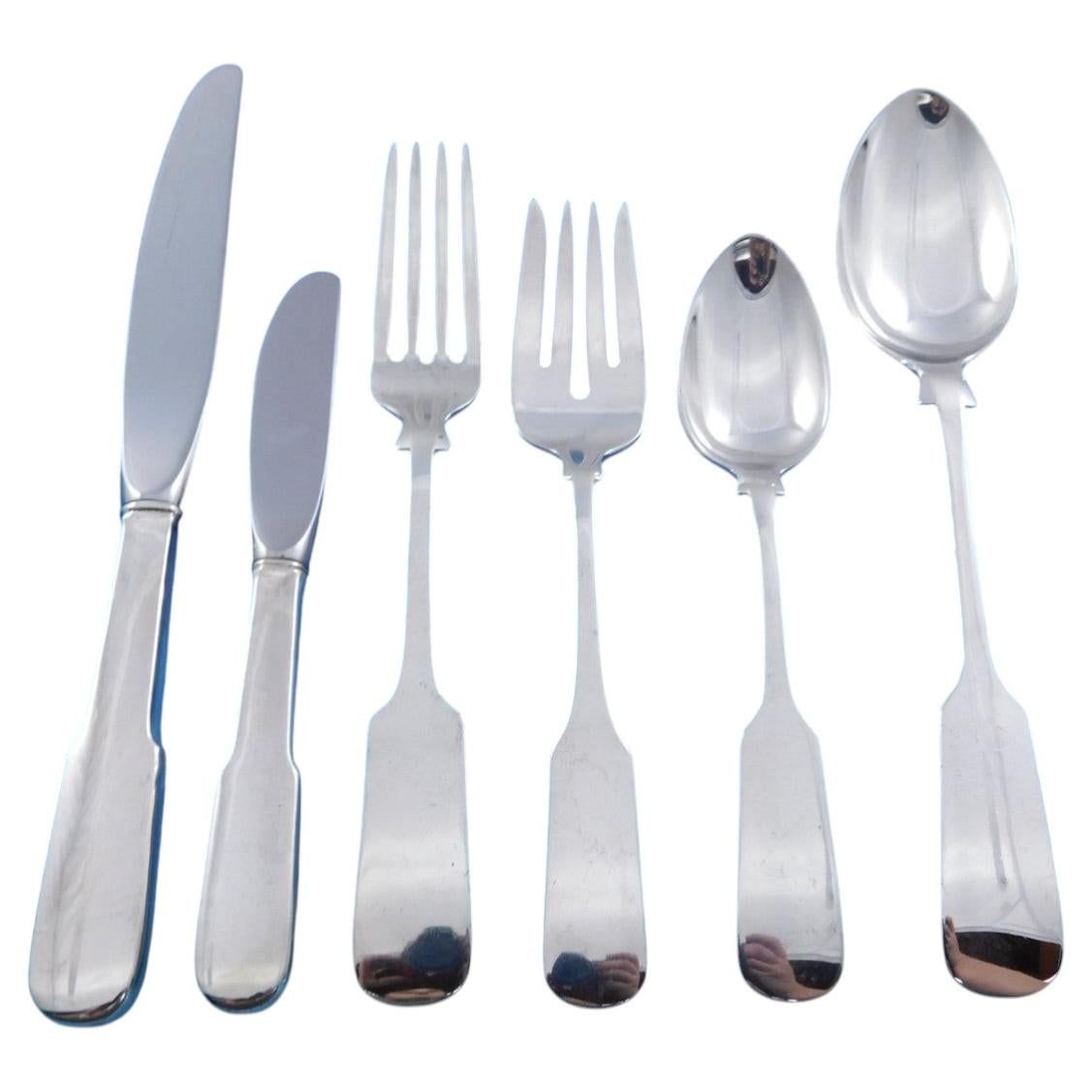Pre-owned Gorham Old English Tipt By  Sterling Silver Flatware Set For 12 Service 80 Pieces