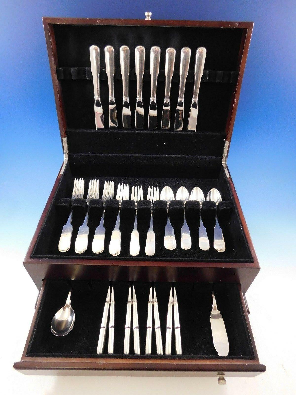 Stunning old English Tipt by Gorham sterling silver flatware set - 42 Pieces. This set includes:

8 knives, 8 3/4
