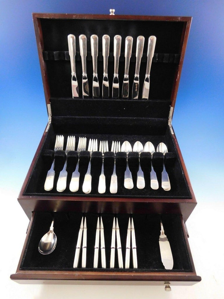 Old English Tipt by Gorham Sterling Silver Flatware Set for 8 Service
