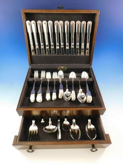 Old English Tipt by Gorham Sterling Silver Flatware Set Service 79 Pieces Place