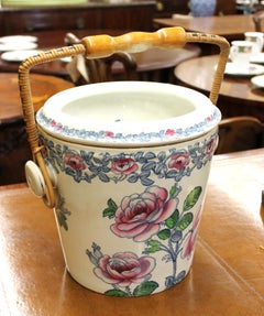 Old English "Whieldon-Ware" Hand Painted Earthenware Hand Painted Slop Pail