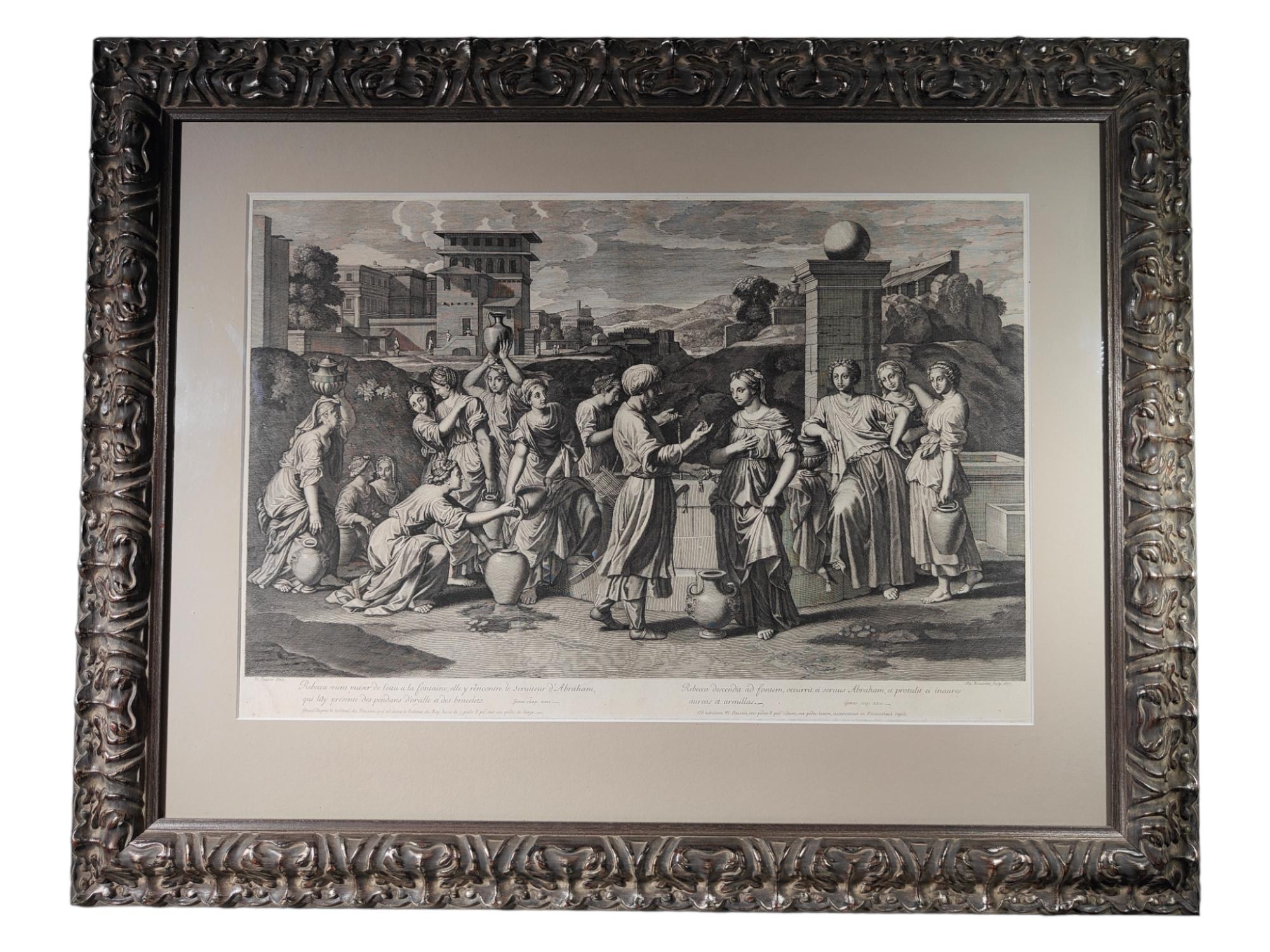Old Engraving from the xvii Century: Nicolas Paussin, 1677 In Excellent Condition For Sale In Madrid, ES