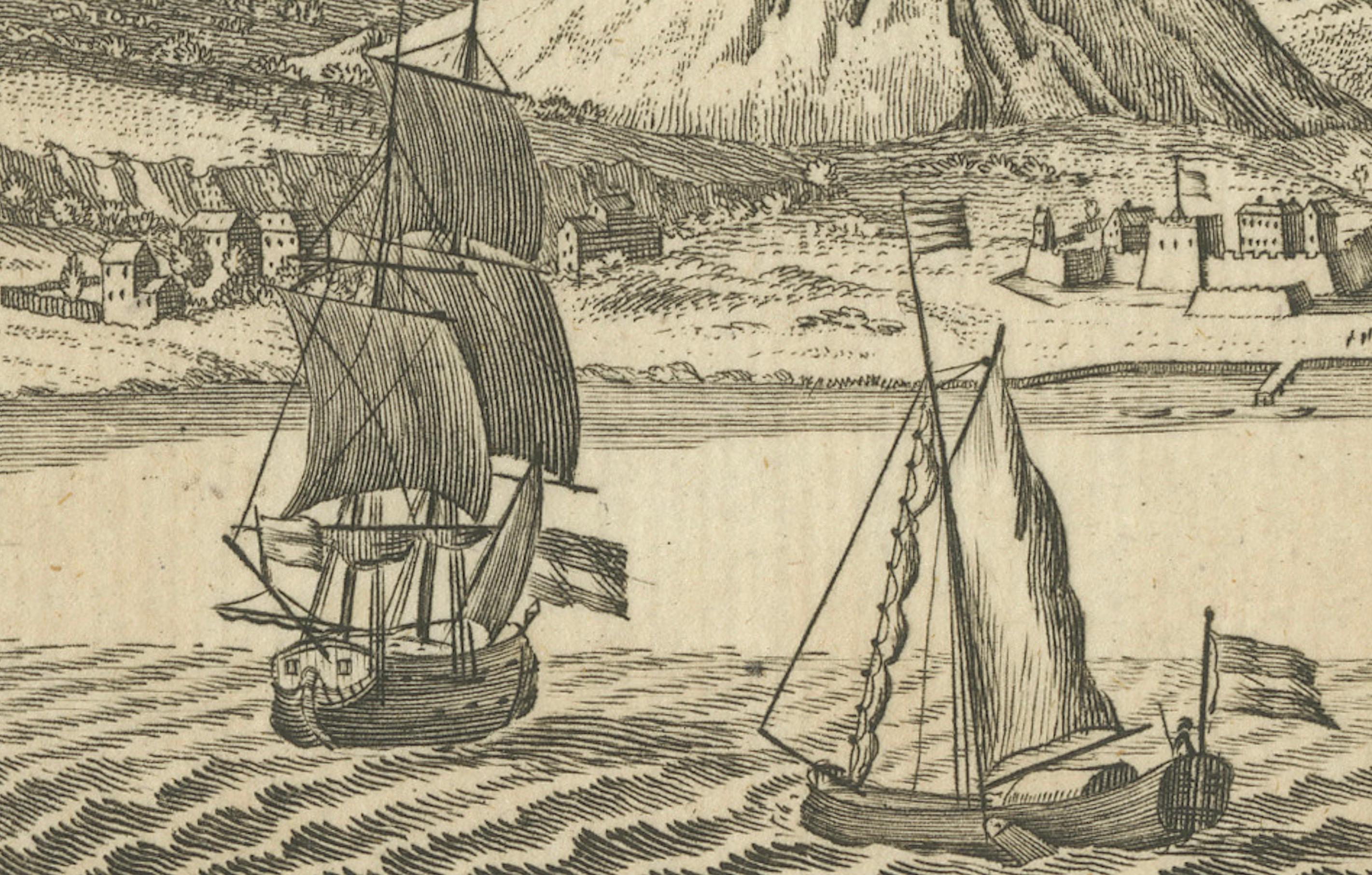 Old Engraving of Cape Good Hope in Südafrika, 1754 (Mitte des 18. Jahrhunderts) im Angebot