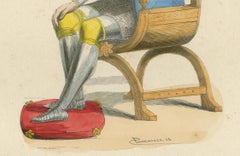 Old Engraving of Philippe le Hardi: The Bold Duke of Burgundy in Council, 1847