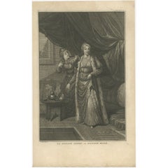 Old Engraving von Sultana oder Königin Asseki, Frau des Sultans der Türkei, um 1725