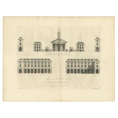 Old Engraving of the Royal Opera House or Covent Garden, London, England, 1725