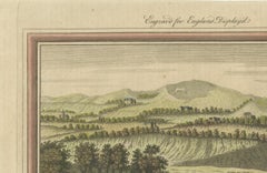 Old Engraving of White Horse Hill in the County of Berkshire, England, c1800