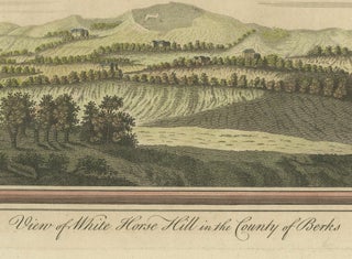 Old Engraving of White Horse Hill in the County of Berkshire, England, c1800, view 3
