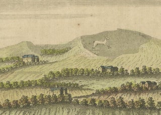 Old Engraving of White Horse Hill in the County of Berkshire, England, c1800, view 4
