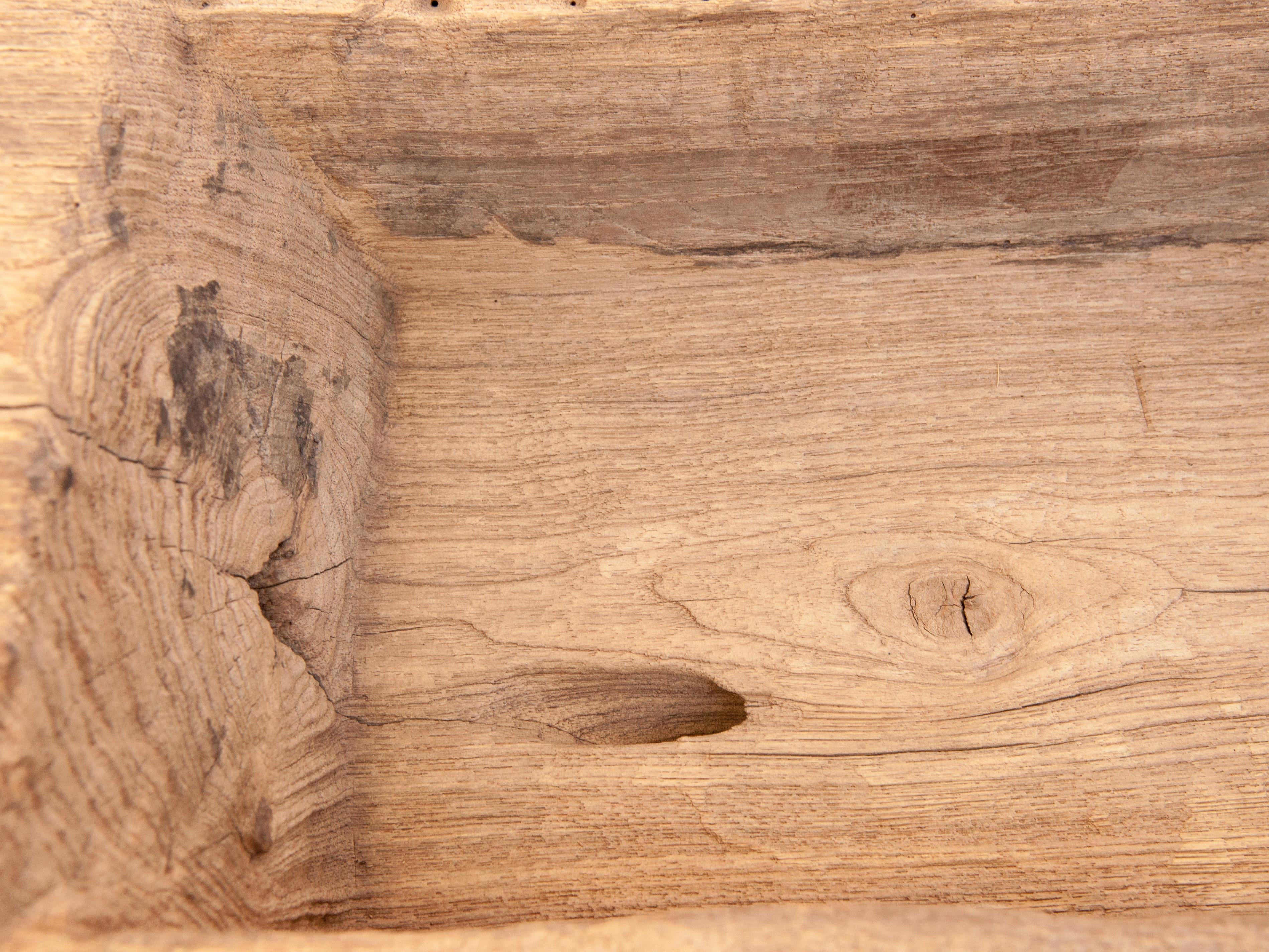 Old Eroded Teak Trough Planter, North Thailand, Mid-20th Century 8