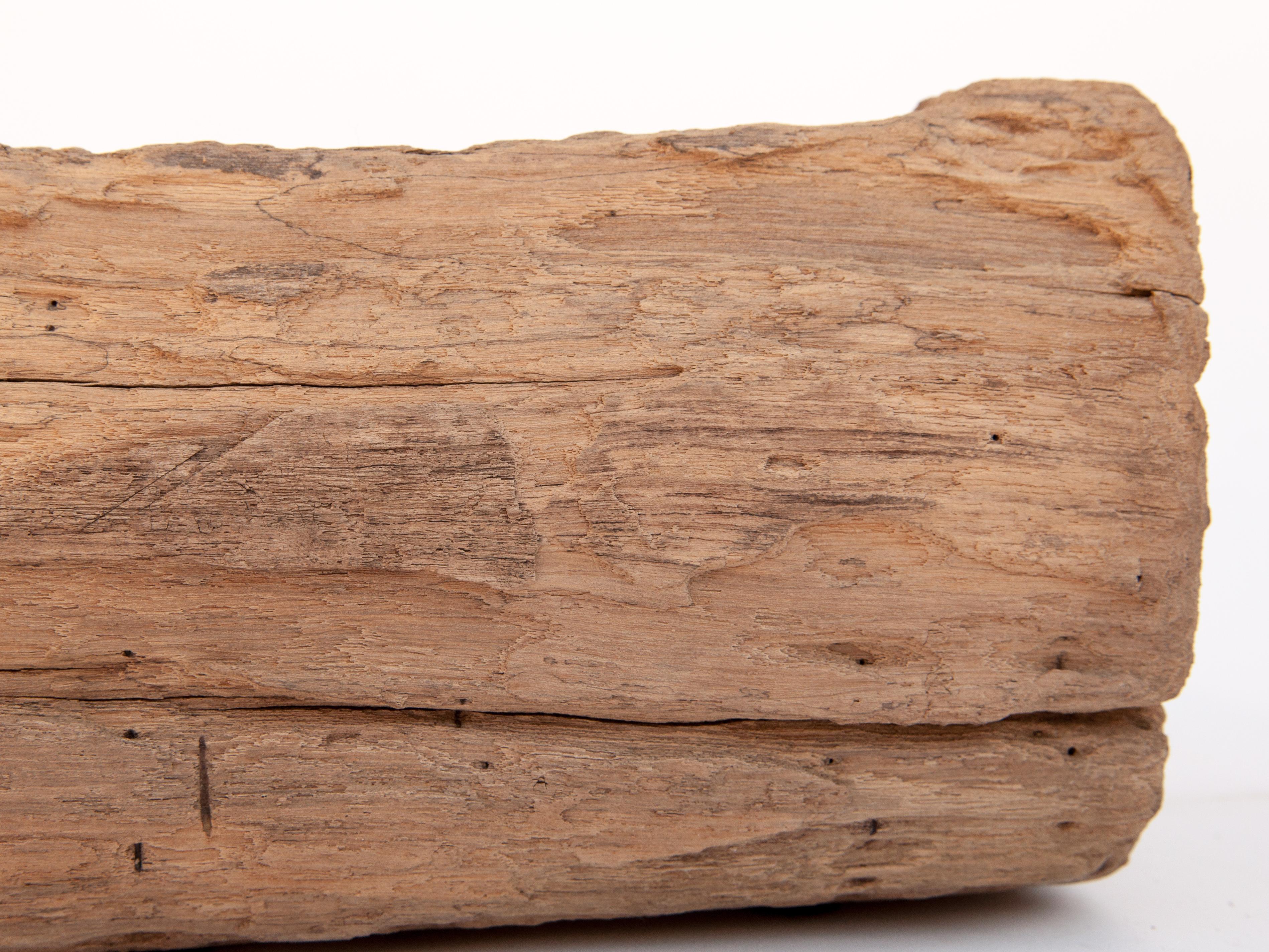 Old Eroded Teak Trough Planter, North Thailand, Mid-20th Century 13