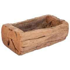 Used Old Eroded Teak Trough Planter, North Thailand, Mid-20th Century