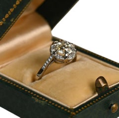 Engagement Ring. 0.90ct Old European Cut Diamond Cluster Ring Platinum J VS2